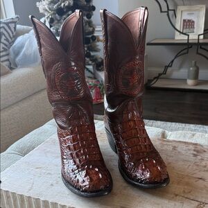Black Jack Hornback Caiman Men’s 10 Western Cowboy Boots Handmade USA